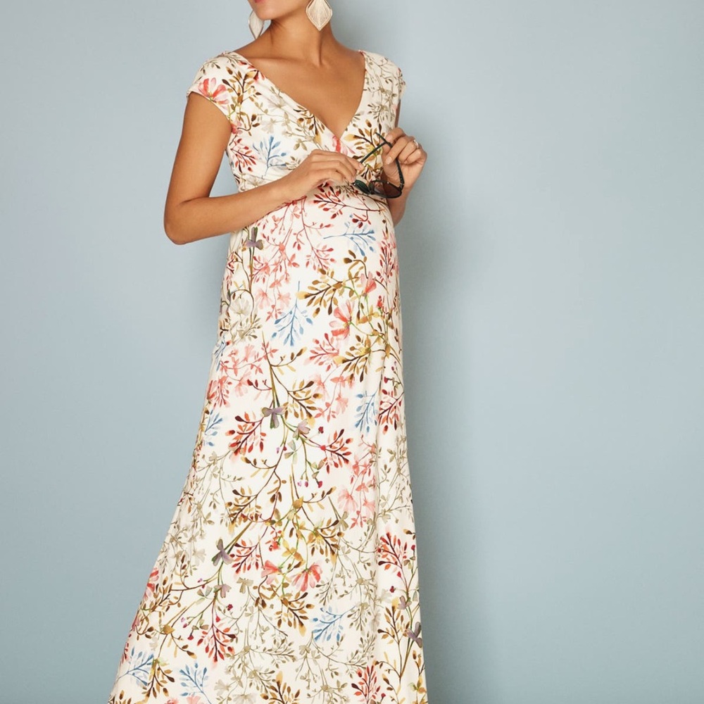 Tiffany Rose Alana V-Neck Maternity / Nursing Maxi Dress